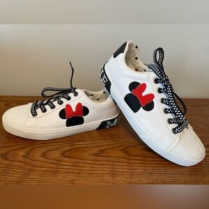 Disney White Sneakers with Red and Black Accents